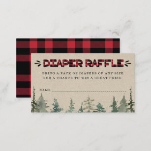 Lumberjack Flanell Diaper Raffekarte Einlegen Begleitkarte