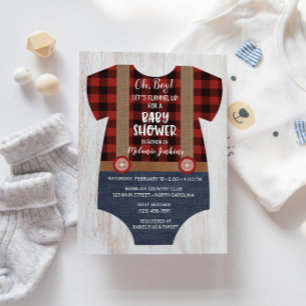Lumberjack Flannel Boy Baby Dusche Einladung