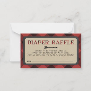 Lumberjack Flannel Boy Diaper Raffekarte Mitteilungskarte