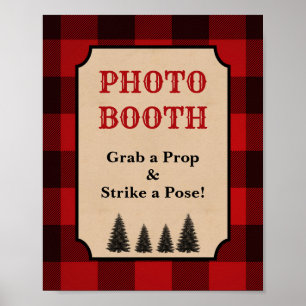 Lumberjack Foto Booth Sign Grab a Prop Poster