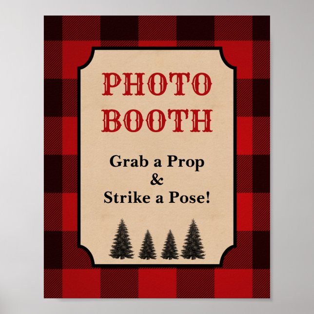 Lumberjack Foto Booth Sign Grab a Prop Poster (Vorne)