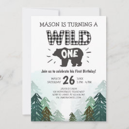 Lumberjack Geburtstag Einladung Wild One Forest