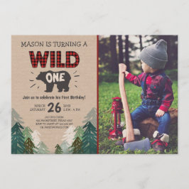 Lumberjack Geburtstag Einladung Wild One Forest