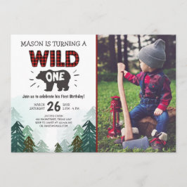 Lumberjack Geburtstag Einladung Wild One Forest