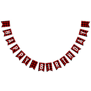 Lumberjack Geburtstag Kariert Wimpelkette
