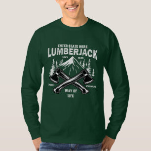 Lumberjack gekreuzte Äxte Lebensart Sinc anpassen T-Shirt