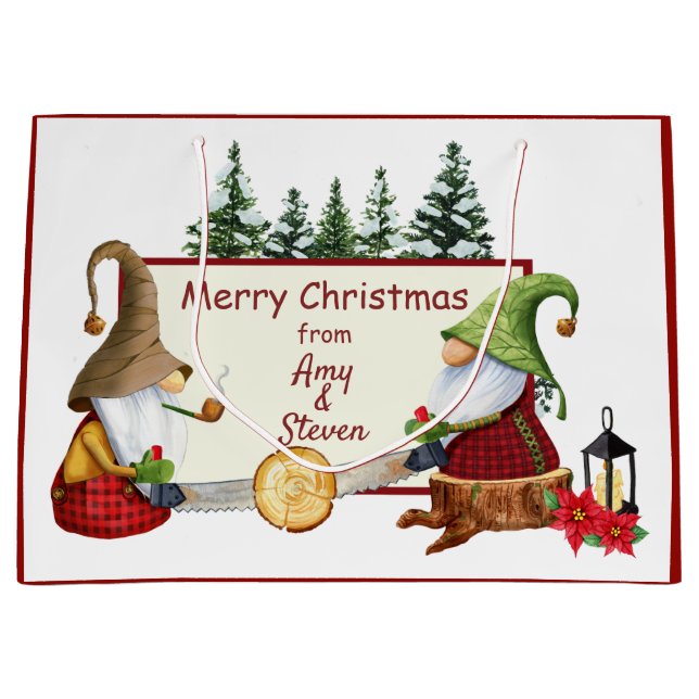 Lumberjack Gnomaden Weihnachten Große Geschenktüte (Vorderseite)