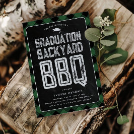 Lumberjack Green Kariert GRILLEN Graduation Party Einladung