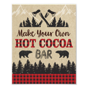 Lumberjack Hot Cocoa Bar Sign   8x10 Print Fotodruck