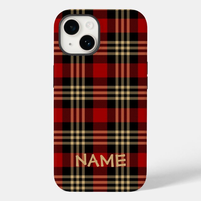 Lumberjack Kariert Pattern Individuelle Name Case- Case-Mate iPhone Hülle (Rückseite)