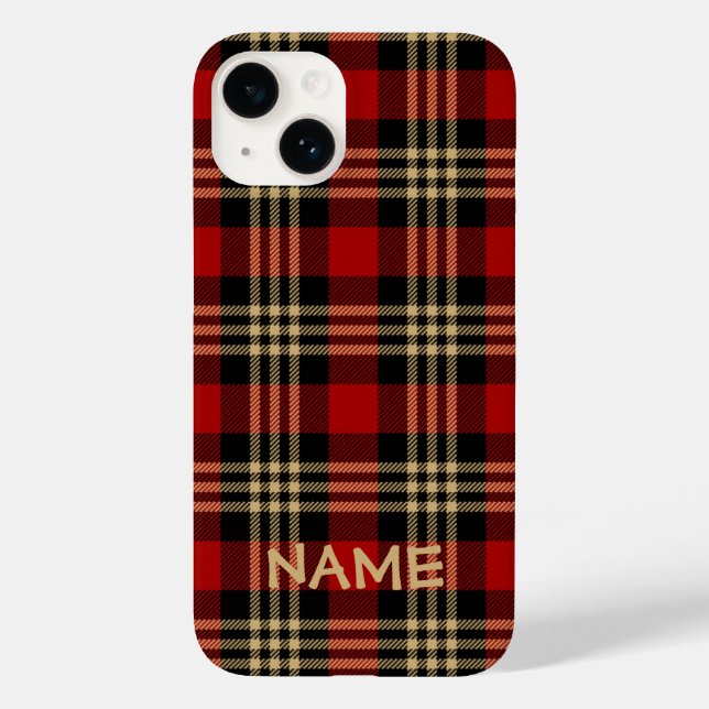 Lumberjack Kariert Pattern Individuelle Name Case- Case-Mate iPhone Hülle (Rückseite)