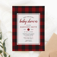 Lumberjack Kariert Red Black Rustic Baby Dusche