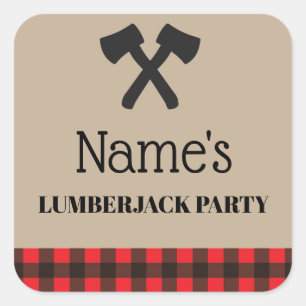 Lumberjack Kariert Red Label Geburtstagsaufkleber Quadratischer Aufkleber