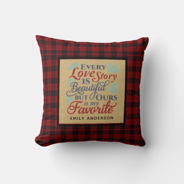 Lumberjack Liebe Jubiläum Geschenk QUOTE Personali Kissen (Vorderseite)