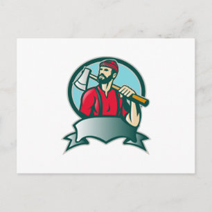 Lumberjack Logger Forester Woodcut Postkarte