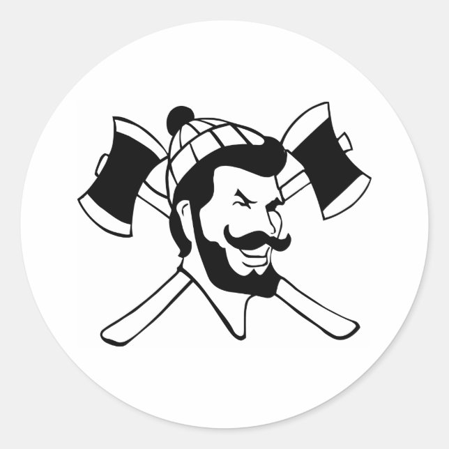 Lumberjack Logger Runder Aufkleber (Vorderseite)