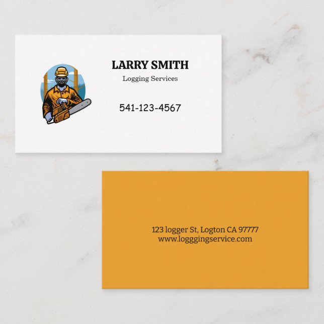 Lumberjack Logging Services Business Cards Visitenkarte (Vorne/Hinten)