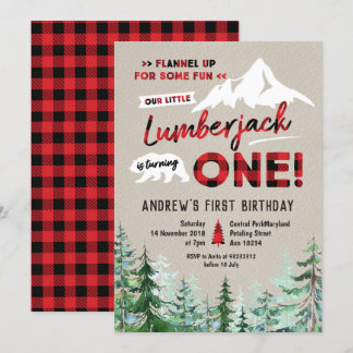 Lumberjack macht eine Einladung zum Geburtstag