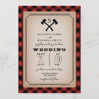 Lumberjack Monogram Ax Buffalo Karierte Hochzeit