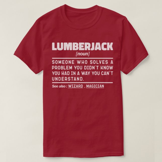 Lumberjack Noun Humore Woodsman Cooler Vater T-Shirt (Design vorne)