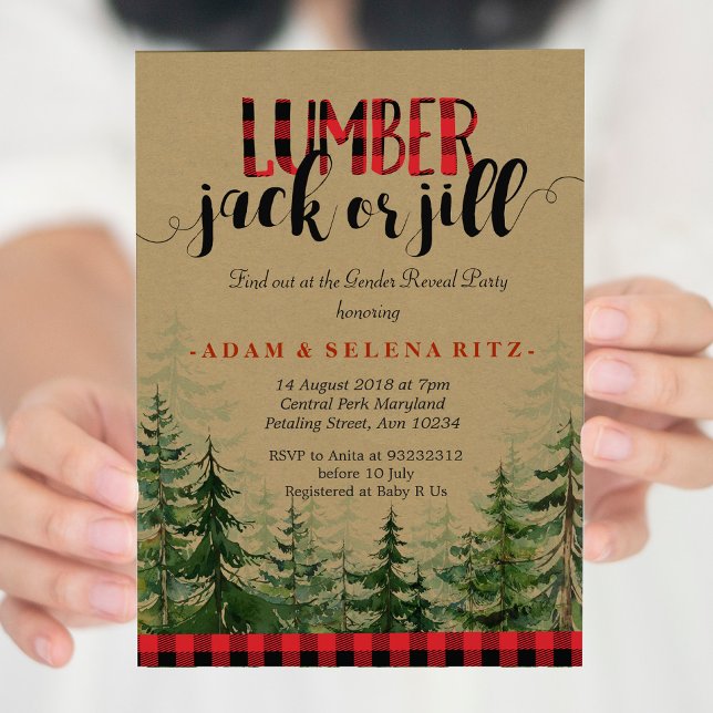 Lumberjack oder Jill Gender Reveal Party Einladung (Von Creator hochgeladen)