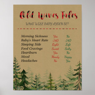 Lumberjack Old Ehefrauen Stales Gender Reveal Boar Poster