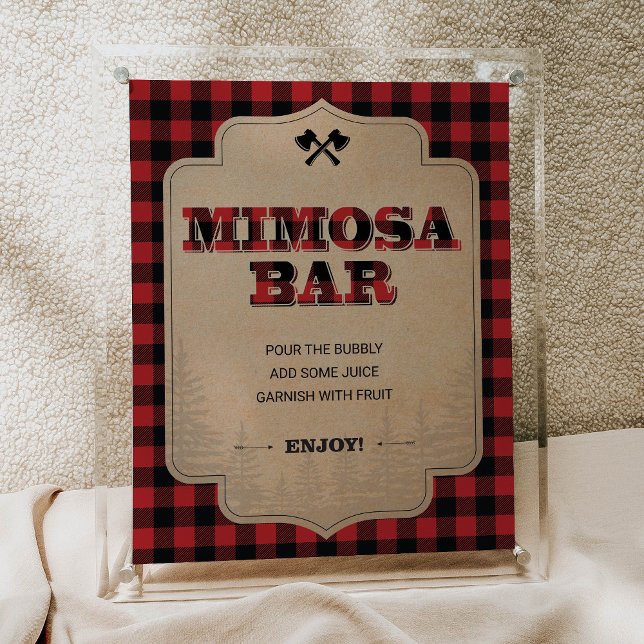 Lumberjack Party Deco Mimosa Bar Sign Poster (Von Creator hochgeladen)