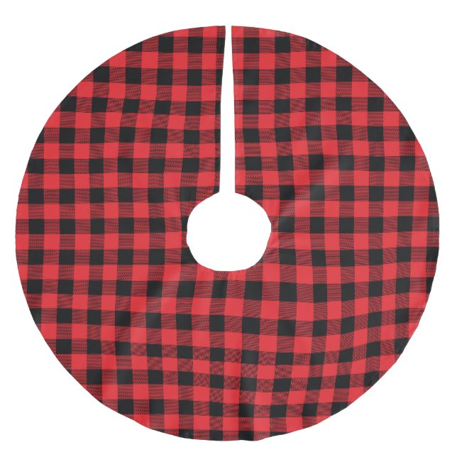 Lumberjack Plaid Seamless Pattern  Polyester Weihnachtsbaumdecke (Vorderseite)