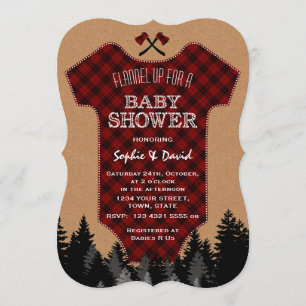 Lumberjack Red Buffalo Baby Anzug Baby Dusche Einladung