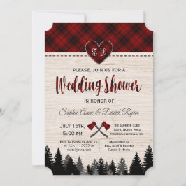 Lumberjack Red Buffalo Barn Wedding Couple Dusche Einladung