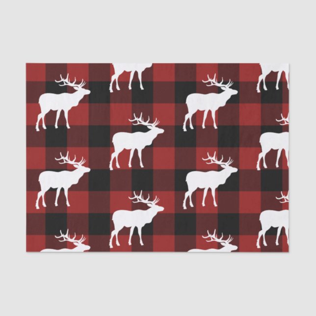 Lumberjack Red Buffalo Kariert Buck Pattern Holida Seidenpapier (Vorderseite)