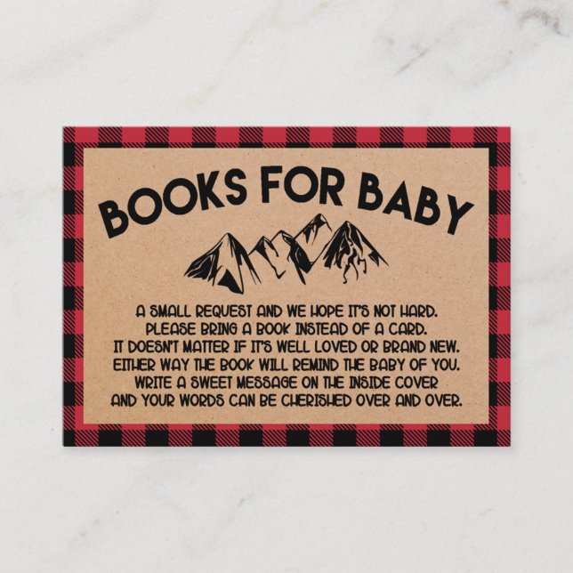 Lumberjack Red Flannel Books for Baby Insert Card (Vorderseite)