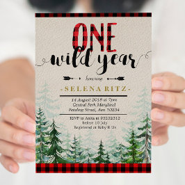 Lumberjack Red Kariert Boy Einladung zum ersten Ge