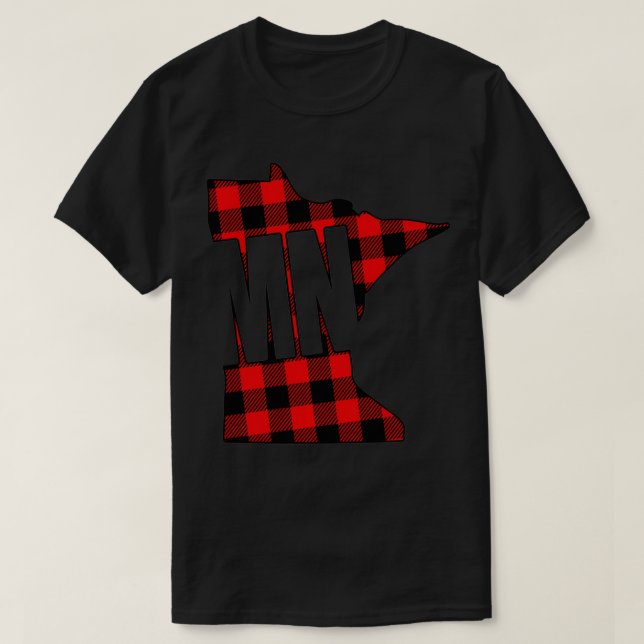 Lumberjack Red Kariert (Buffalo Kariert) Minnesota T-Shirt (Design vorne)