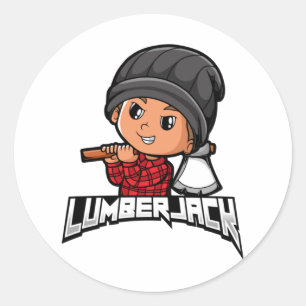 Lumberjack Runder Aufkleber