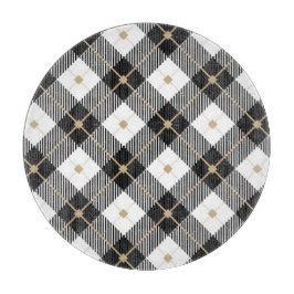 Lumberjack Schwarz-weißes Kariertes Muster Schneidebrett