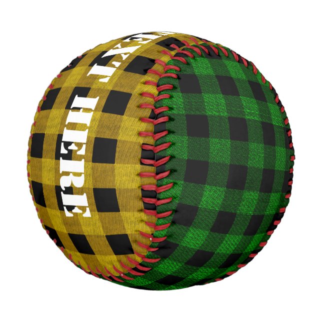 Lumberjack-Stil - grün und gelb Baseball (Schrägansicht)