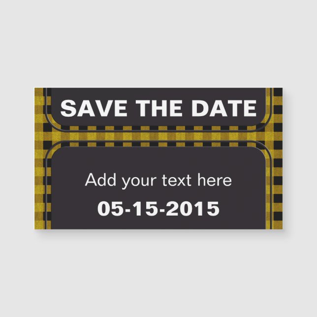 Lumberjack Style - gelber Stoff + Ihre Ideen Magnetkarte (Vorderseite)