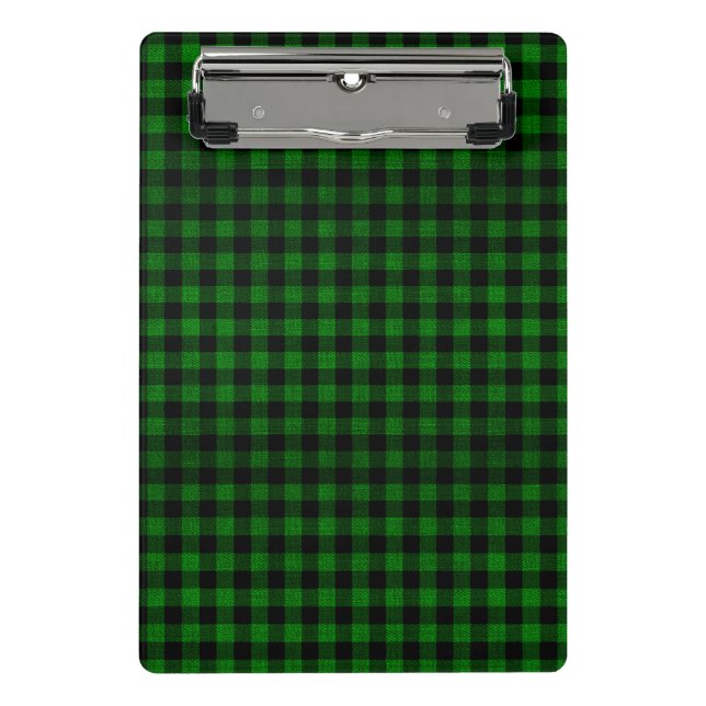 Lumberjack Style - grüner Stoff + Ihre Ideen Mini Klemmbrett (Vorderseite)