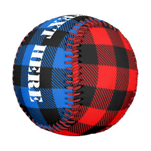 Lumberjack Style - rot & blau Stoff + Ihre Ideen Baseball
