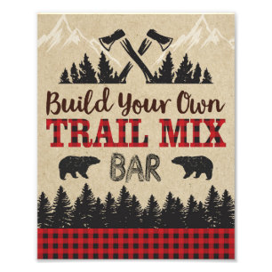 Lumberjack Trail Mix Bar Sign 8x10 Print Fotodruck