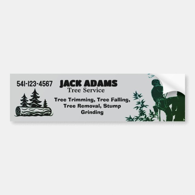 Lumberjack Tree Service Business Card Autoaufkleber (Vorne)