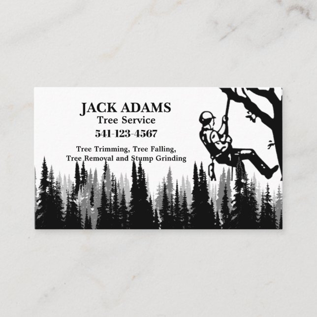 Lumberjack Tree Service Business Card Visitenkarte (Vorderseite)