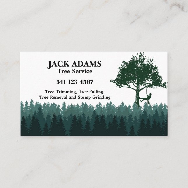 Lumberjack Tree Service Business Card Visitenkarte (Vorderseite)