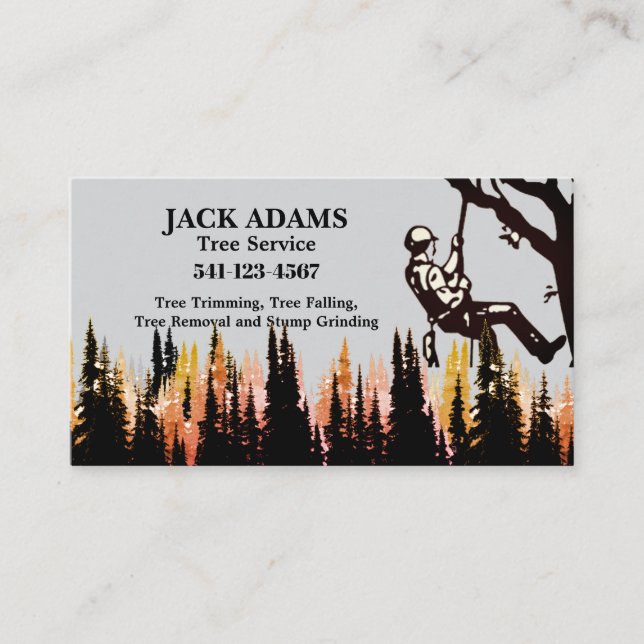 Lumberjack Tree Service Business Card Visitenkarte (Vorderseite)