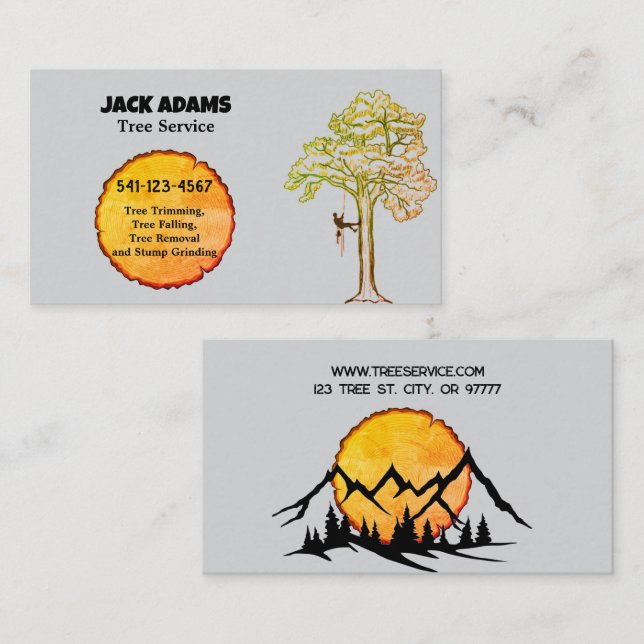 Lumberjack Tree Service Business Card Visitenkarte (Vorne/Hinten)