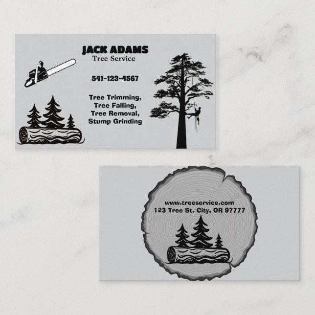Lumberjack Tree Service Business Card Visitenkarte (Vorne/Hinten)