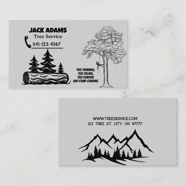 Lumberjack Tree Service Business Card Visitenkarte (Vorne/Hinten)