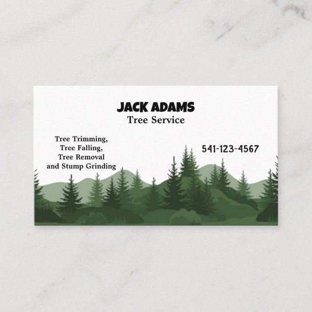 Lumberjack Tree Service Business Card Visitenkarte (Vorderseite)