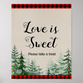 Lumberjack Wasserfarbe Liebe ist Sweet Sign Poster